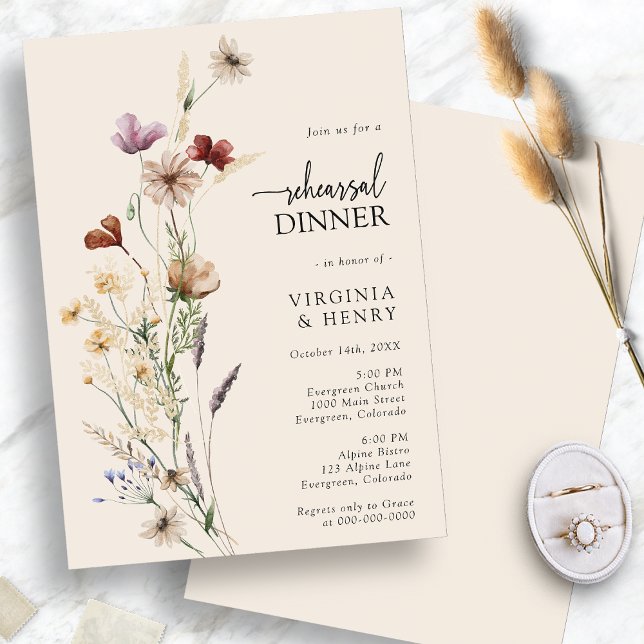 Convite Jantar de Ensaios Boho (Boho Rehearsal Dinner Invitation
)