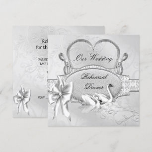 Convite Jantar de Ensaios Casamento Cisnes Brancos Coração