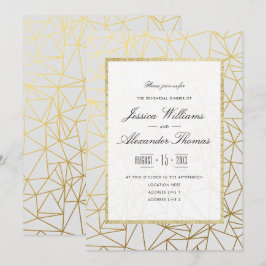 Convite Jantar de Ensaios Classy Gold & White