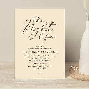 Convite Jantar de Ensaios com Champanhe “The Night Before”
