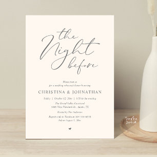 Convite Jantar de Ensaios com Champanhe “The Night Before”
