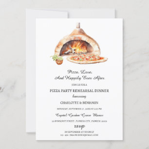 Convite Jantar de Ensaios da Festa de Pizza Italiana Rústi