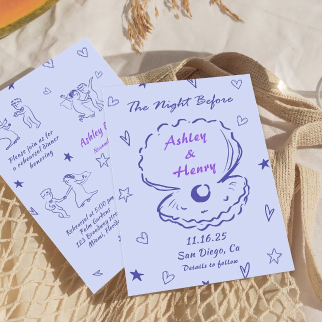 Convite Jantar de Ensaios da Noite Anterior Escrito à Mão (Criador carregado)