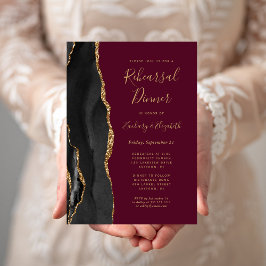 Convite Jantar de Ensaios de Casamento Black Gold Ágata Bo