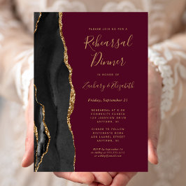 Convite Jantar de Ensaios de Casamento Black Gold Ágata Bo
