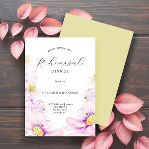 Convite Jantar de Ensaios de Casamento Botânico Rosa Suave