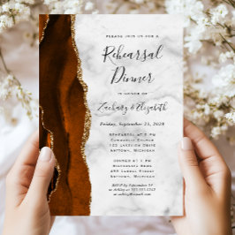 Convite Jantar de Ensaios de Casamento Burnt Orange Gold Á