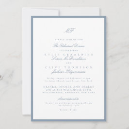Convite Jantar de Ensaios de Casamento Clássico Luxuoso em