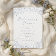 Jantar de Ensaios de Casamento com Flores Azuis De