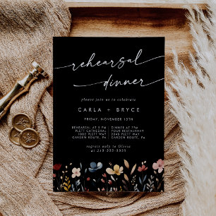 Convite Jantar de Ensaios de Casamento com Flores Silvestr