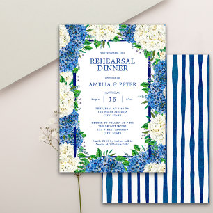 Convite Jantar de Ensaios de Casamento com Hortênsias de L
