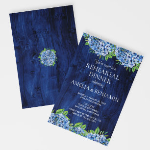 Convite Jantar de Ensaios de Casamento com Hortênsias de M