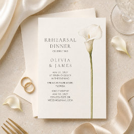 Convite Jantar de Ensaios de Casamento com Lírio Calla Bra
