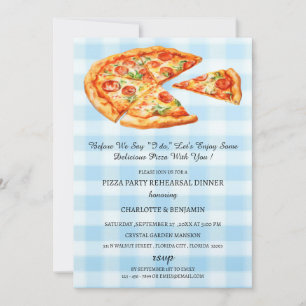 Convite Jantar de Ensaios de Casamento com Pizza Rústica