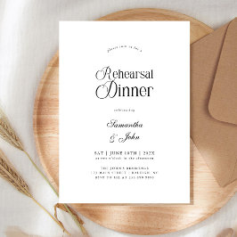 Convite Jantar de Ensaios de Casamento com Roteiro Chic Mo