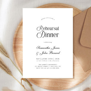 Convite Jantar de Ensaios de Casamento com Roteiro Chic Mo