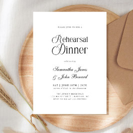 Convite Jantar de Ensaios de Casamento com Roteiro Chic Mo