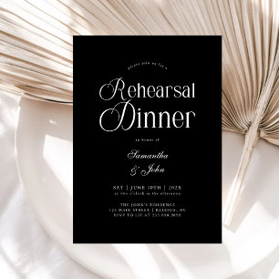 Convite Jantar de Ensaios de Casamento com Roteiro Chic Mo