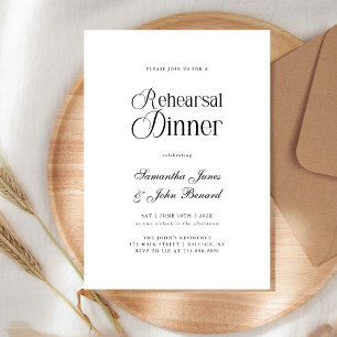 Convite Jantar de Ensaios de Casamento com Roteiro Chic Mo