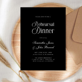 Convite Jantar de Ensaios de Casamento com Roteiro Chic Mo