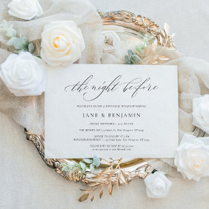 Convite Jantar de Ensaios de Casamento com Roteiro Minimal