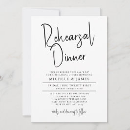 Convite Jantar de Ensaios de Casamento com Tipografia de L