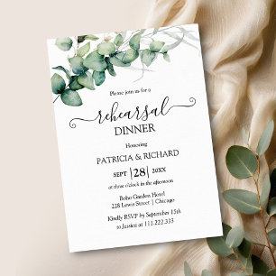 Convite Jantar de Ensaios de Casamento com Verdejante