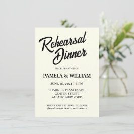 Convite Jantar de Ensaios de Casamento Cor de Marfim