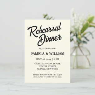 Convite Jantar de Ensaios de Casamento Cor de Marfim