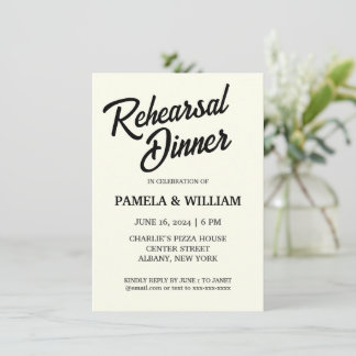 Convite Jantar de Ensaios de Casamento Cor de Marfim