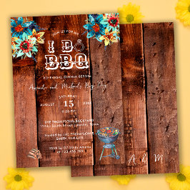Convite Jantar de Ensaios de Casamento de BBQ no Quintal R