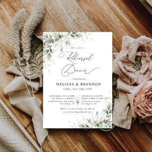 Convite Jantar de Ensaios de Casamento Elegante Verde