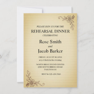 Convite Jantar de Ensaios de Casamento em Estilo de Álbum