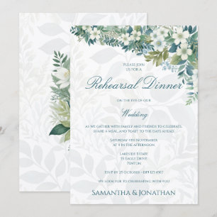 Convite Jantar de Ensaios de Casamento em Verde Salvia Euc