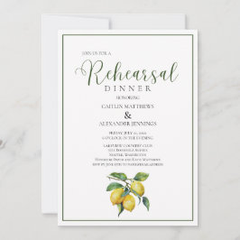 Convite Jantar de Ensaios de Casamento Floral Amarelo Limã