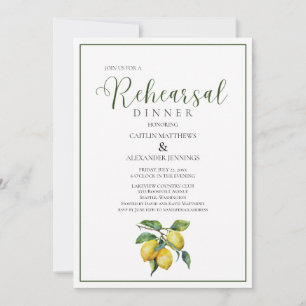 Convite Jantar de Ensaios de Casamento Floral Amarelo Limã