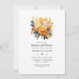 Convite Jantar de Ensaios de Casamento Floral Relógio de S