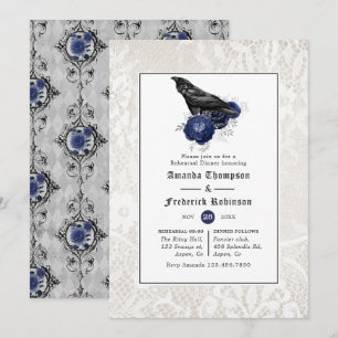 Convite Jantar de Ensaios de Casamento Gótico Floral e Ren