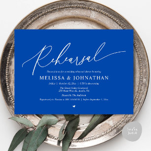 Convite Jantar de Ensaios de Casamento Intimista Romântico