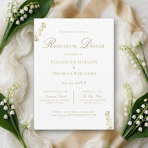 Convite Jantar de Ensaios de Casamento Lily Valley Floral