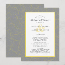 Convite Jantar de Ensaios de Casamento Moderno Cinza Abstr