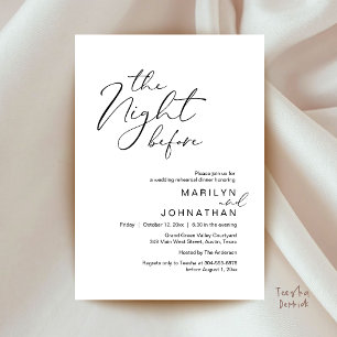 Convite Jantar de Ensaios de Casamento Moderno Na Noite An