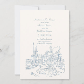 Convite Jantar de Ensaios de Casamento no Jardim Azul Empo