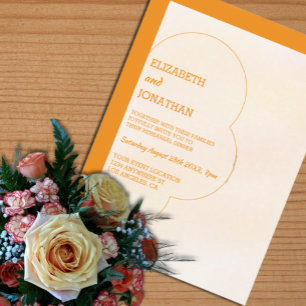 Convite Jantar de Ensaios de Casamento Pôr do Sol Laranja