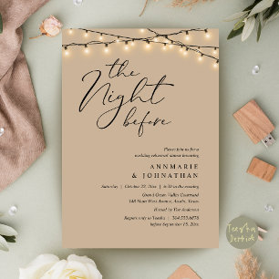 Convite Jantar de Ensaios de Casamento Romântico da Noite