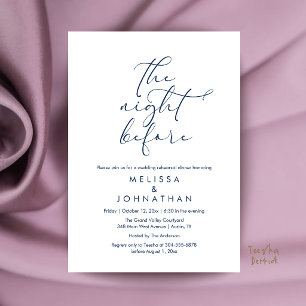 Convite Jantar de Ensaios de Casamento Romântico na Noite