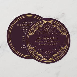 Convite Jantar de Ensaios de Casamento Tarot Sol e Lua