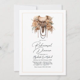 Convite Jantar de Ensaios de Casamento Western Rústico