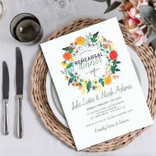 Convite Jantar de Ensaios de Flores Silvestres Dália Prima