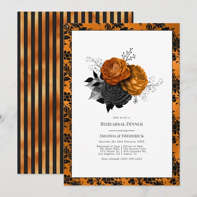 Convite Jantar de Ensaios de Halloween Gótico (Frente/Verso)